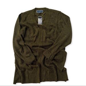 Karen Scott NWT Dark Olive long cardigan in large